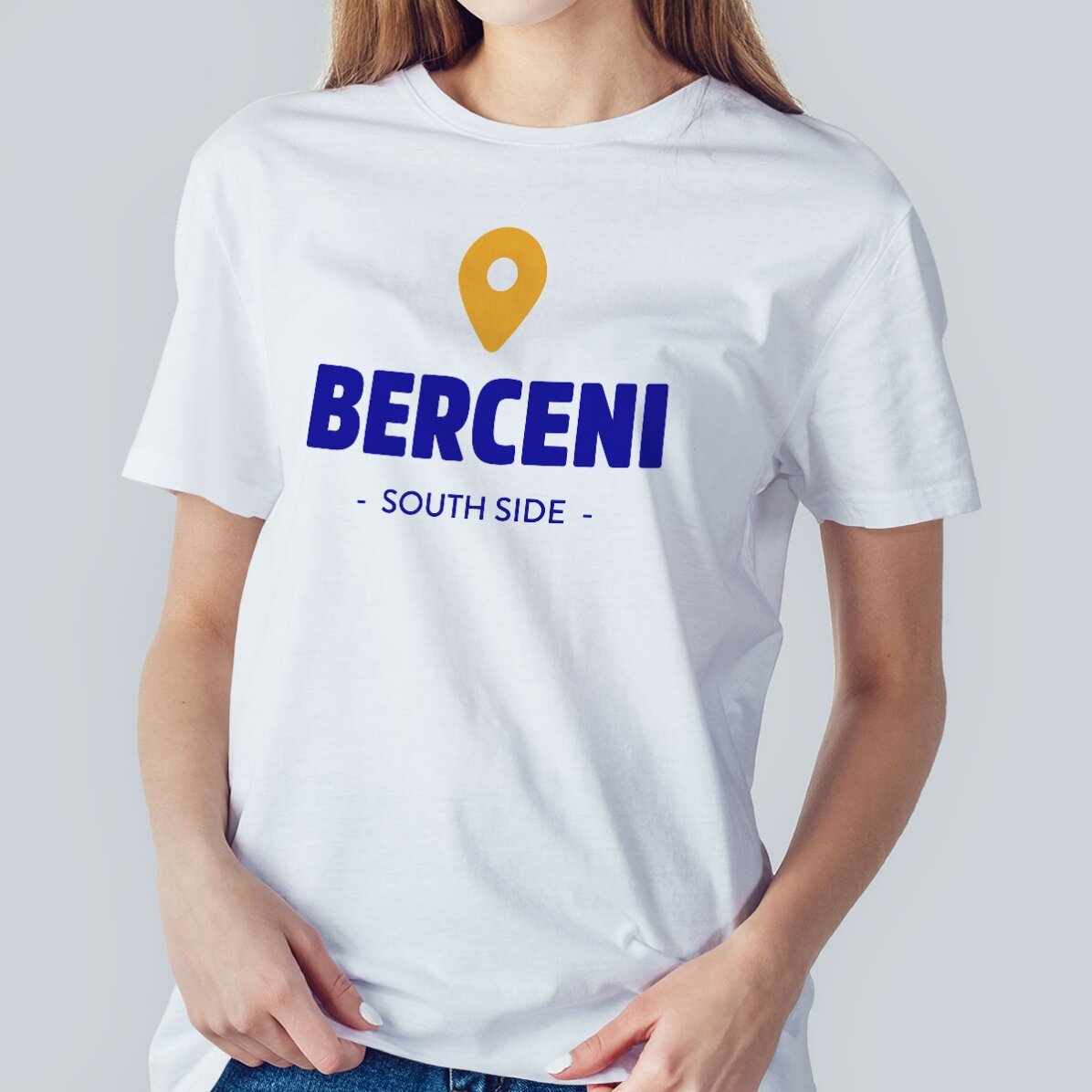 Personalisiertes Baumwoll-T-Shirt mit dem Namen deines Stadtteils