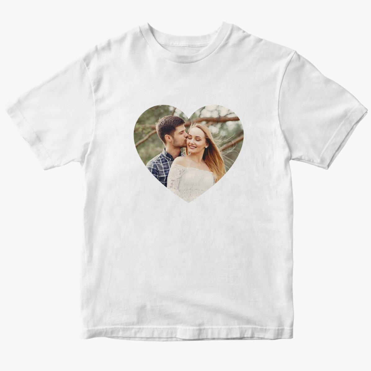 Personalisiertes Baumwoll-T-Shirt mit einem Foto – Herz