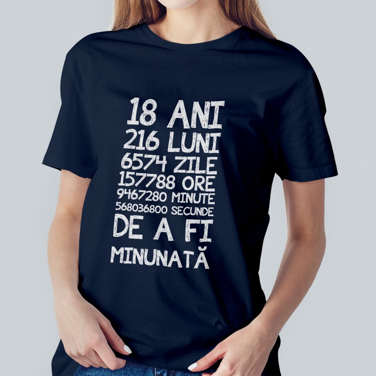 Personalisiertes Baumwoll-T-Shirt mit Aufdruck – 18 Jahre