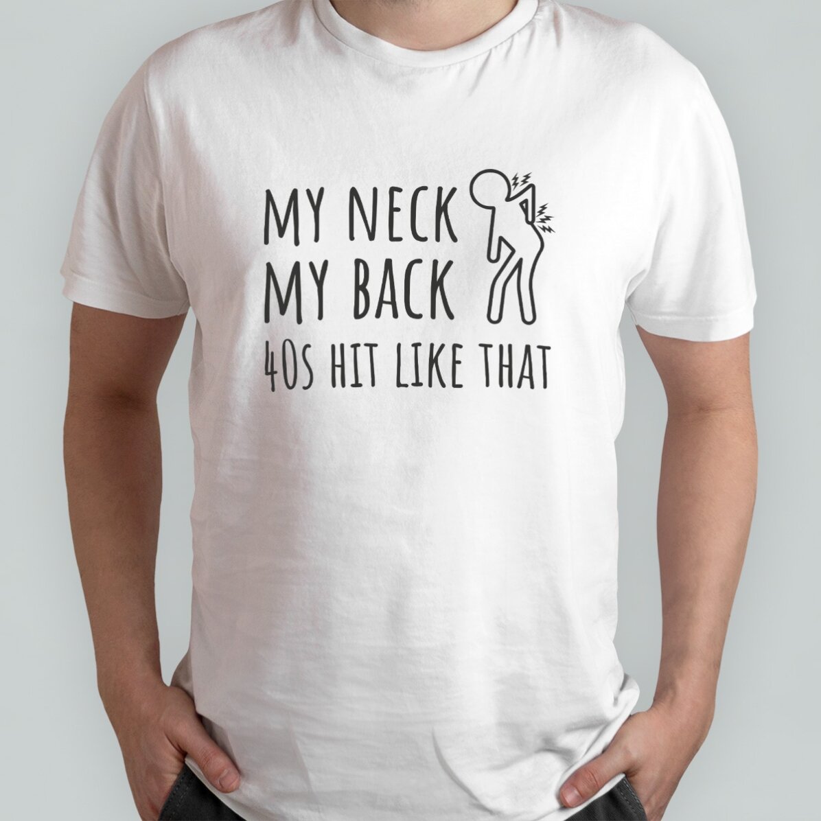 Personalisiertes Baumwoll-T-Shirt mit Aufdruck – Age Pain