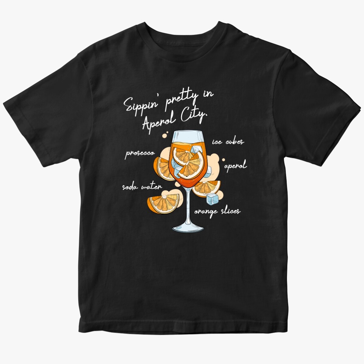 Personalisiertes Baumwoll-T-Shirt mit Aufdruck – Aperol