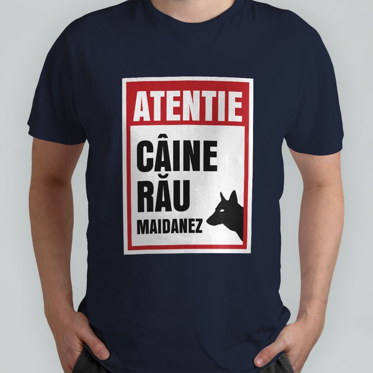 Personalisiertes Baumwoll-T-Shirt mit Aufdruck – Achtung, bösartiger Hund!