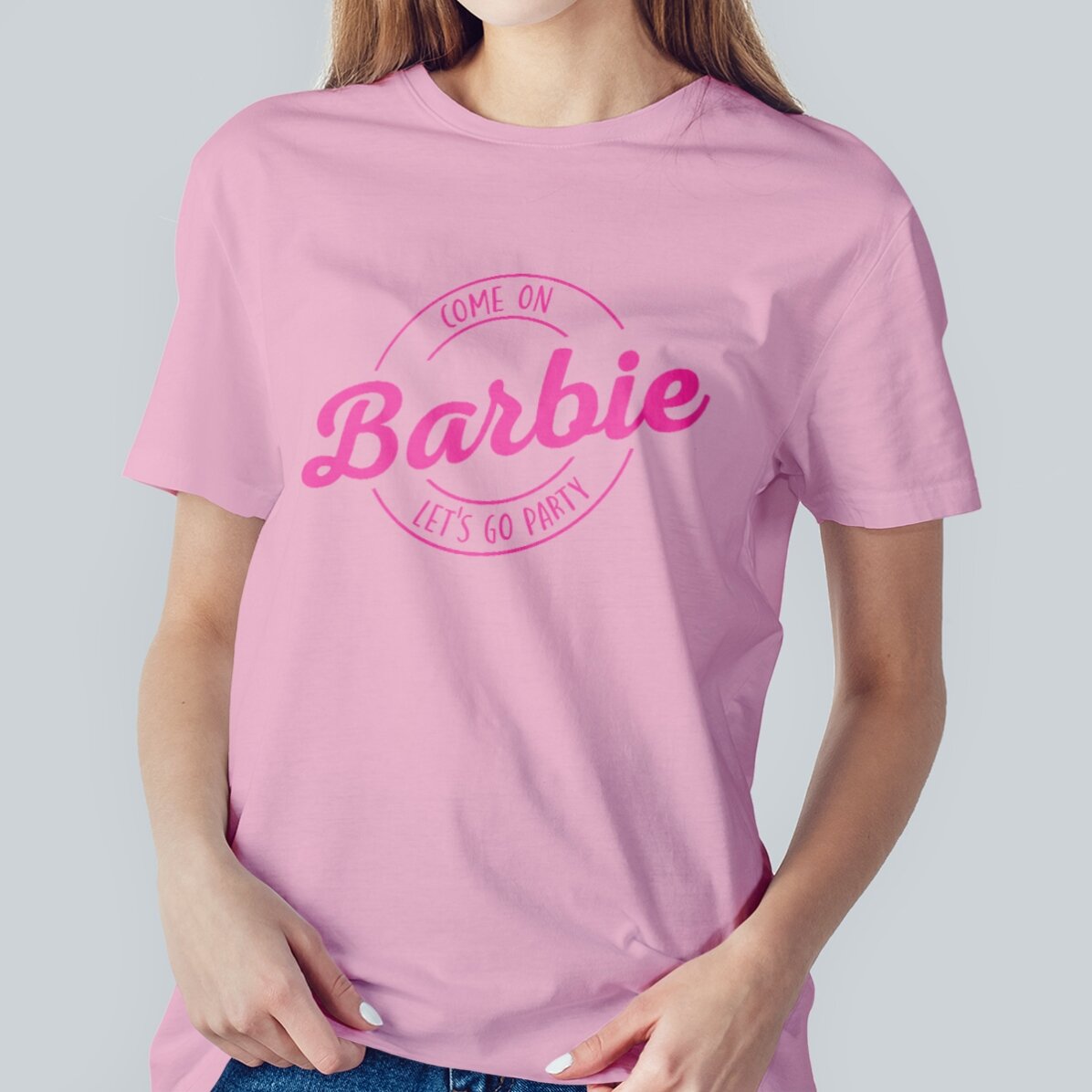 Personalisiertes Baumwoll-T-Shirt mit Aufdruck – Barbie