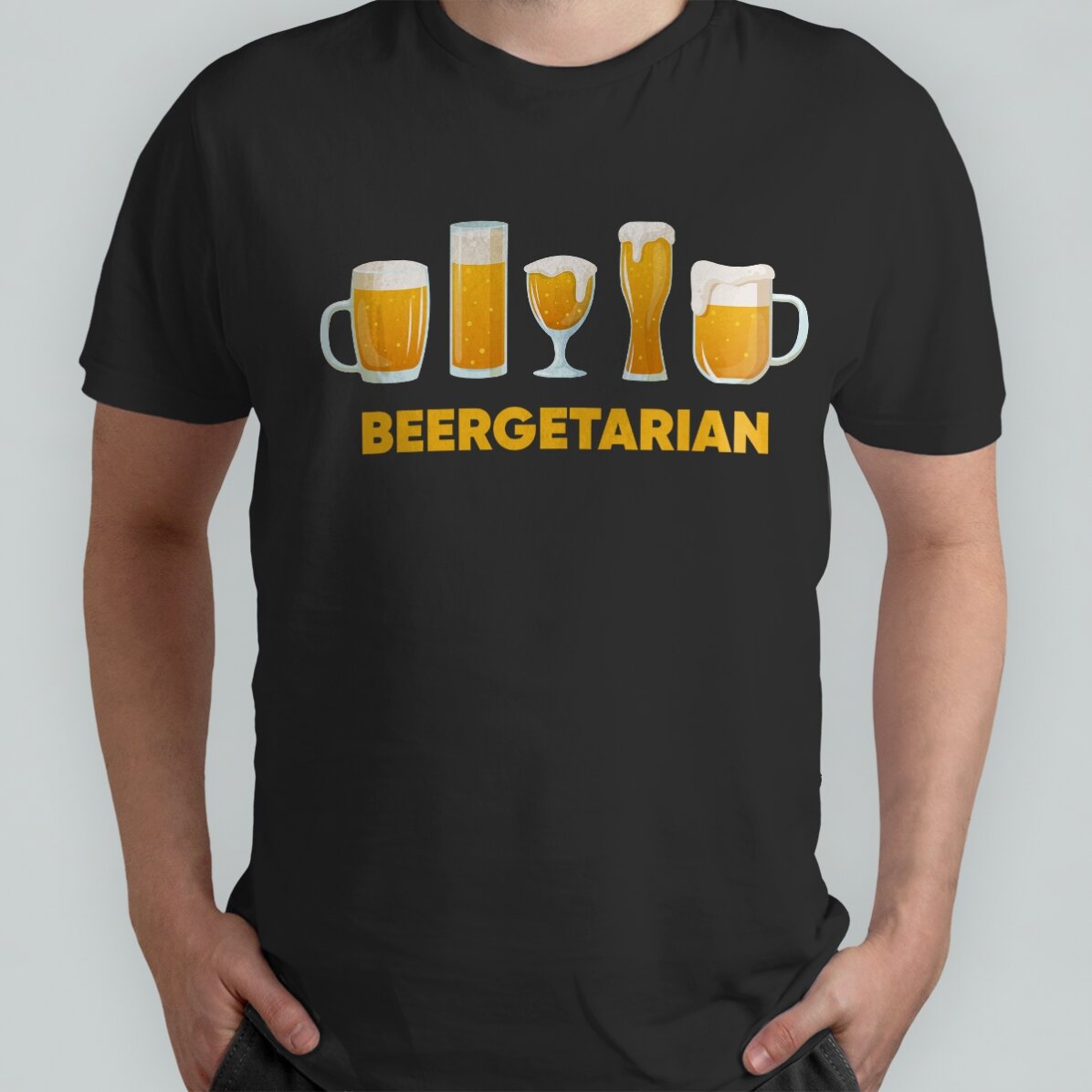 Personalisiertes Baumwoll-T-Shirt mit Aufdruck – Beergetarian