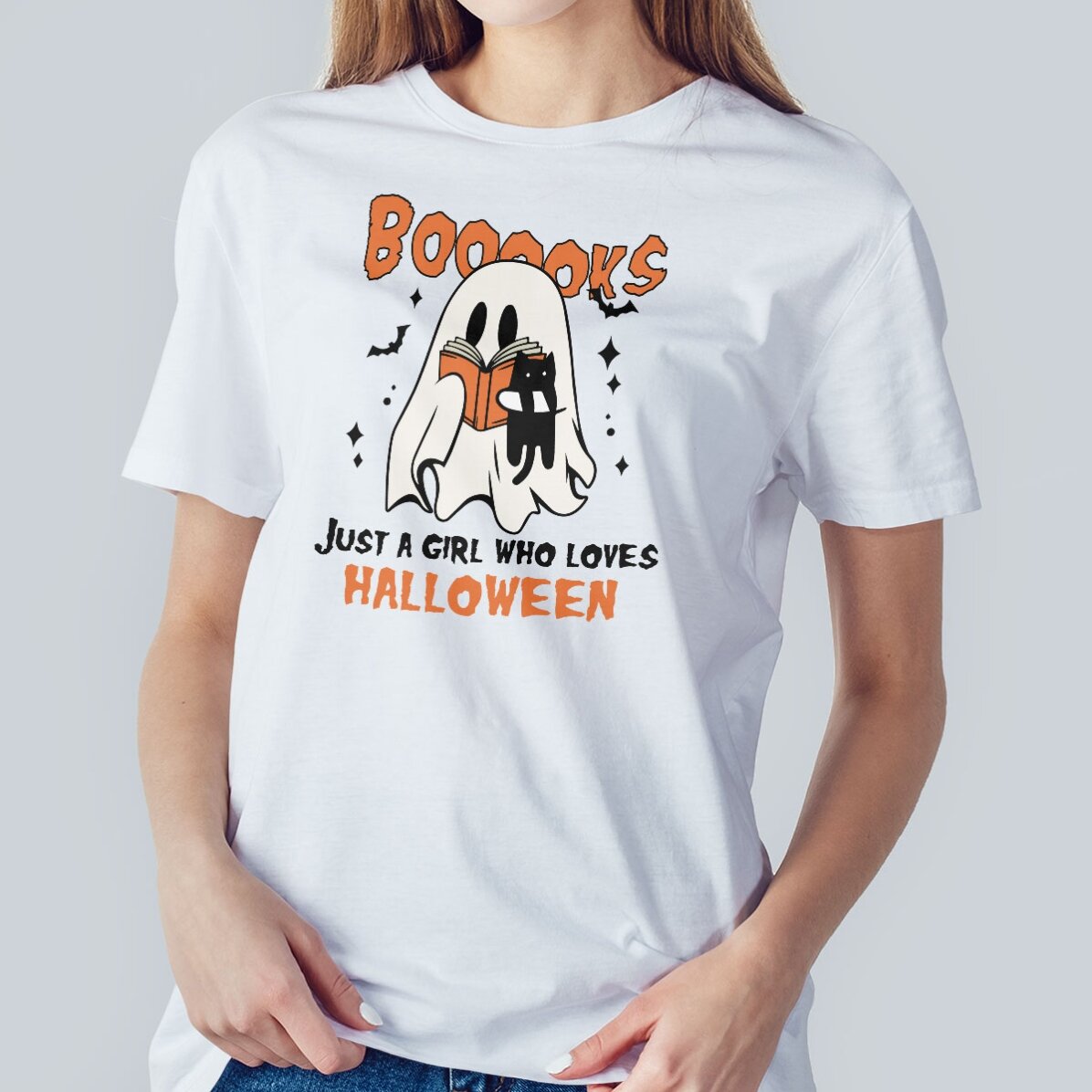 Personalisiertes Baumwoll-T-Shirt mit Aufdruck – Booooks