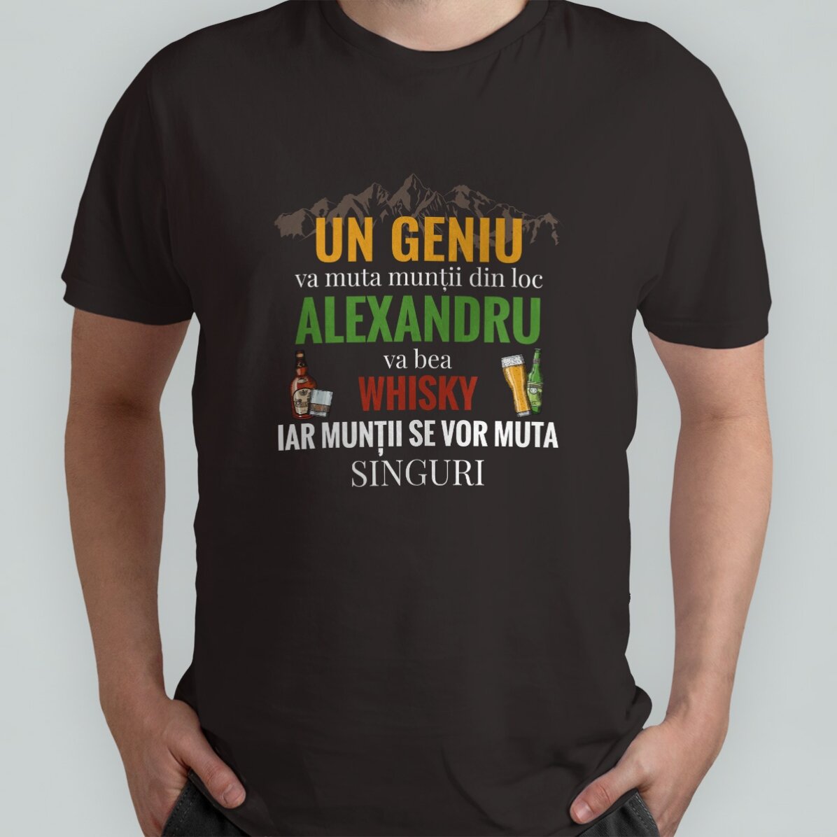 Personalisiertes Baumwoll-T-Shirt mit Aufdruck – „Mut muntii“