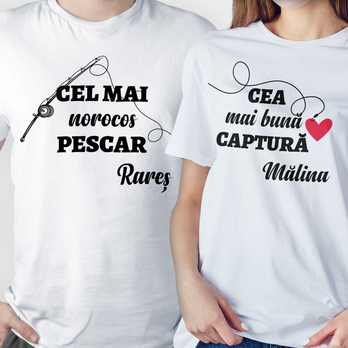 Personalisiertes Baumwoll-T-Shirt mit Aufdruck – „Der Fang des Fischers“