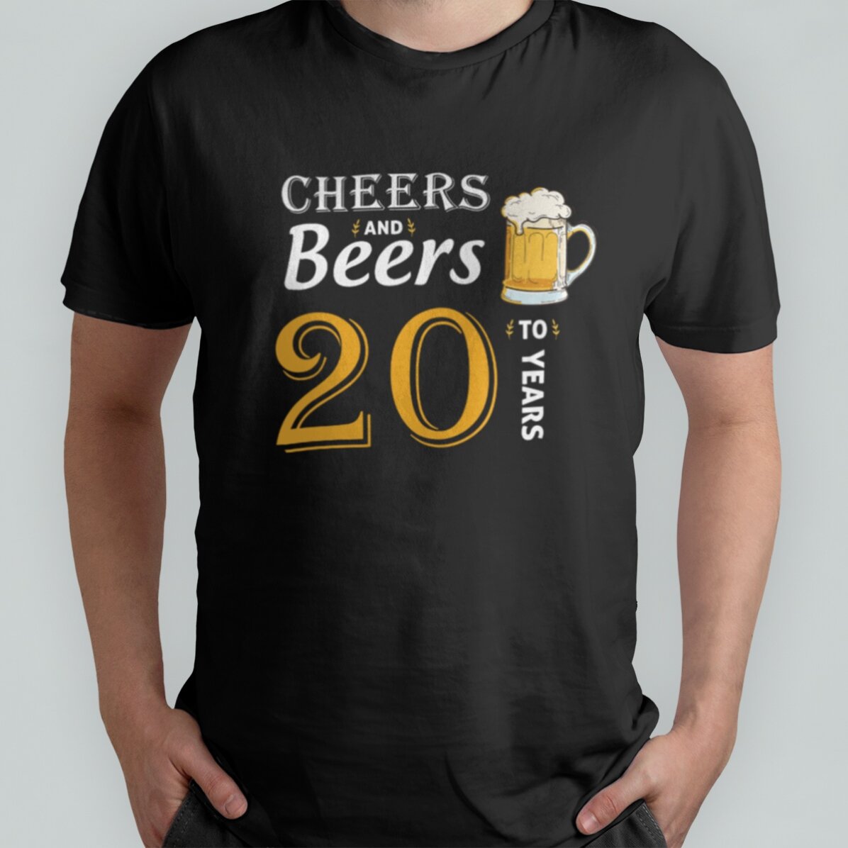 Personalisiertes Baumwoll-T-Shirt mit Aufdruck – Cheers and Beers