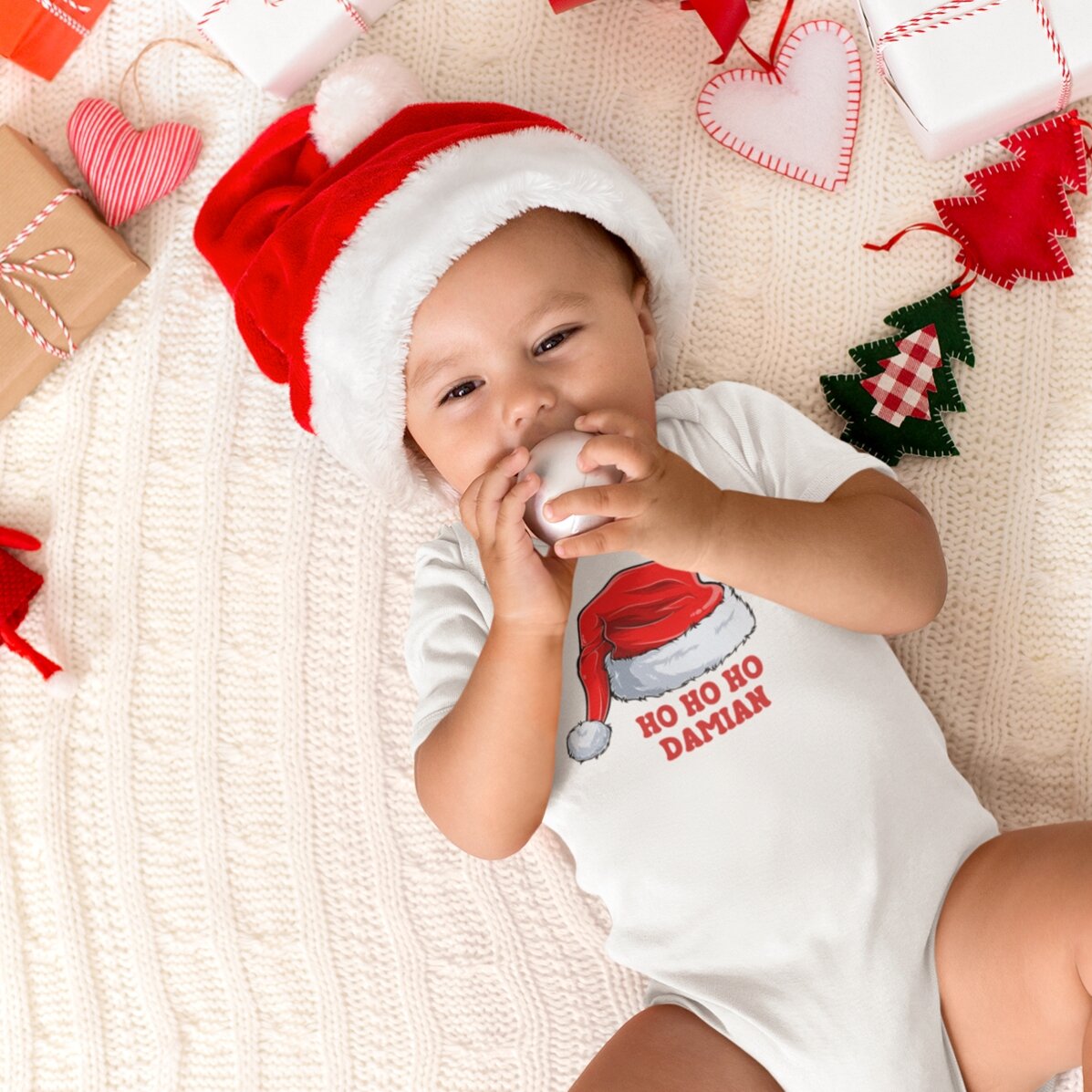 Personalisiertes Baumwoll-T-Shirt mit Aufdruck – Weihnachten