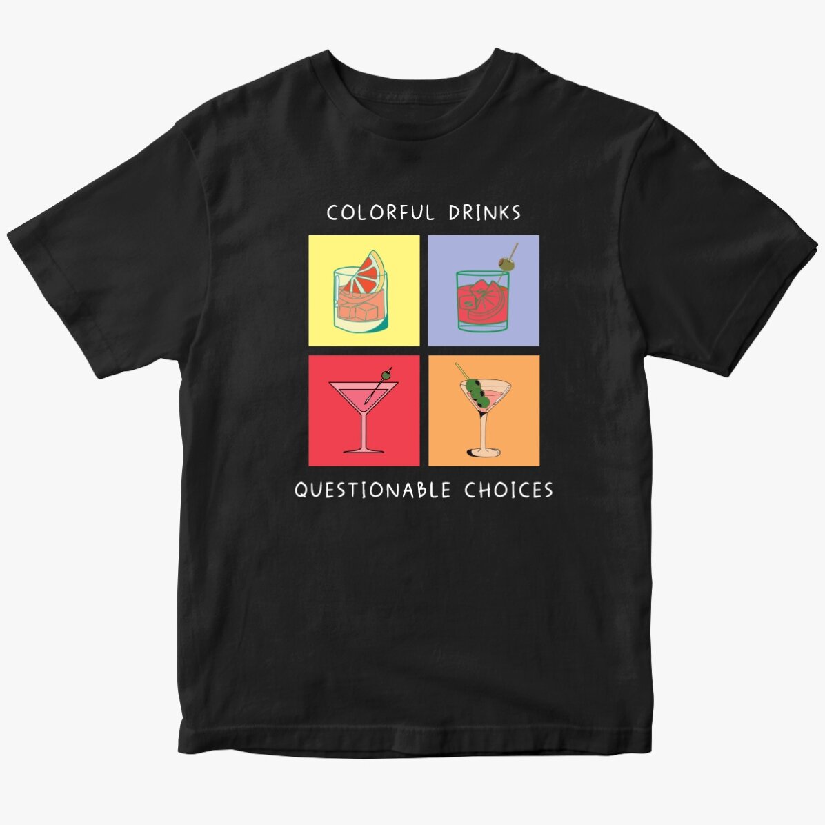 Custom cotton T-shirt with text - Drinks