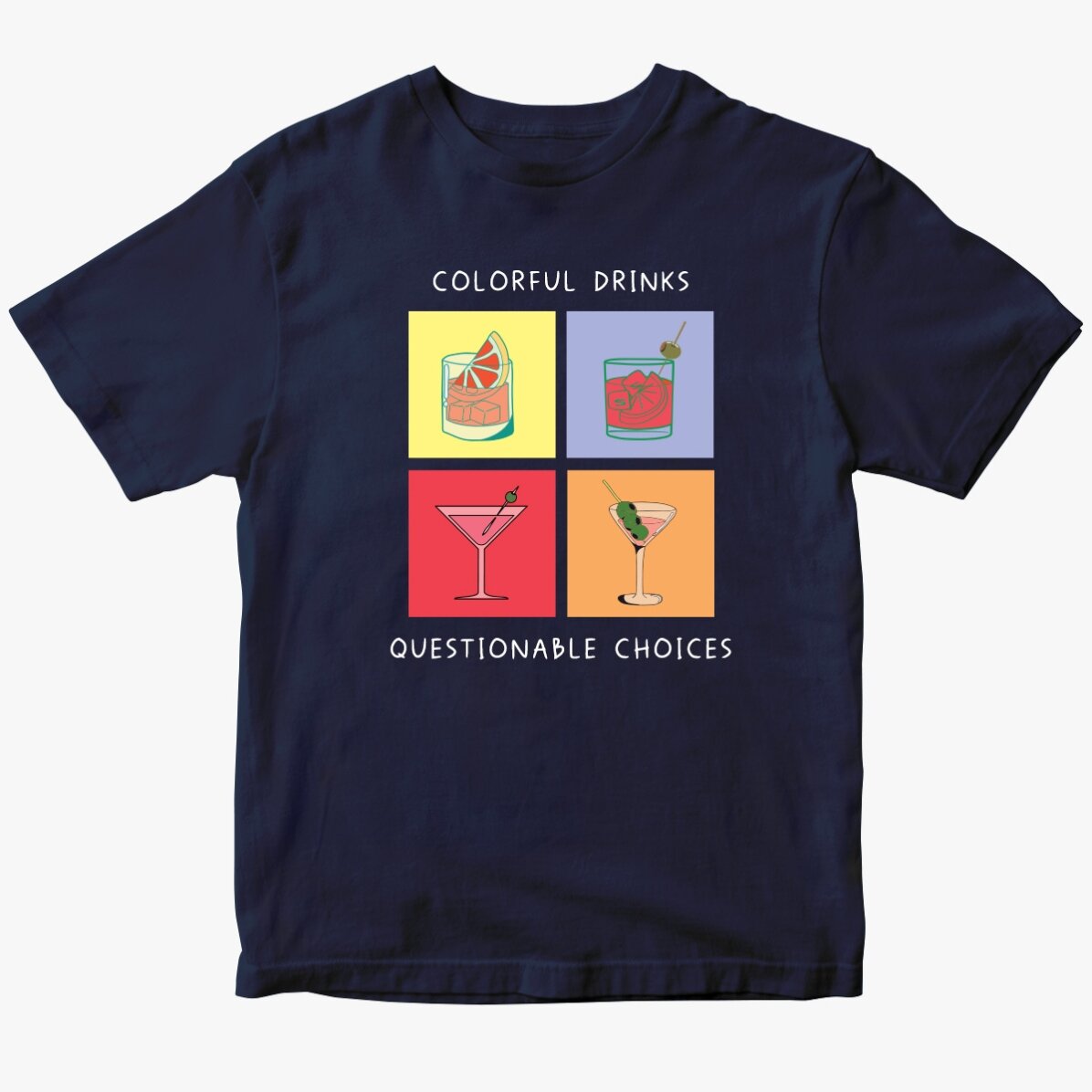 Custom cotton T-shirt with text - Drinks