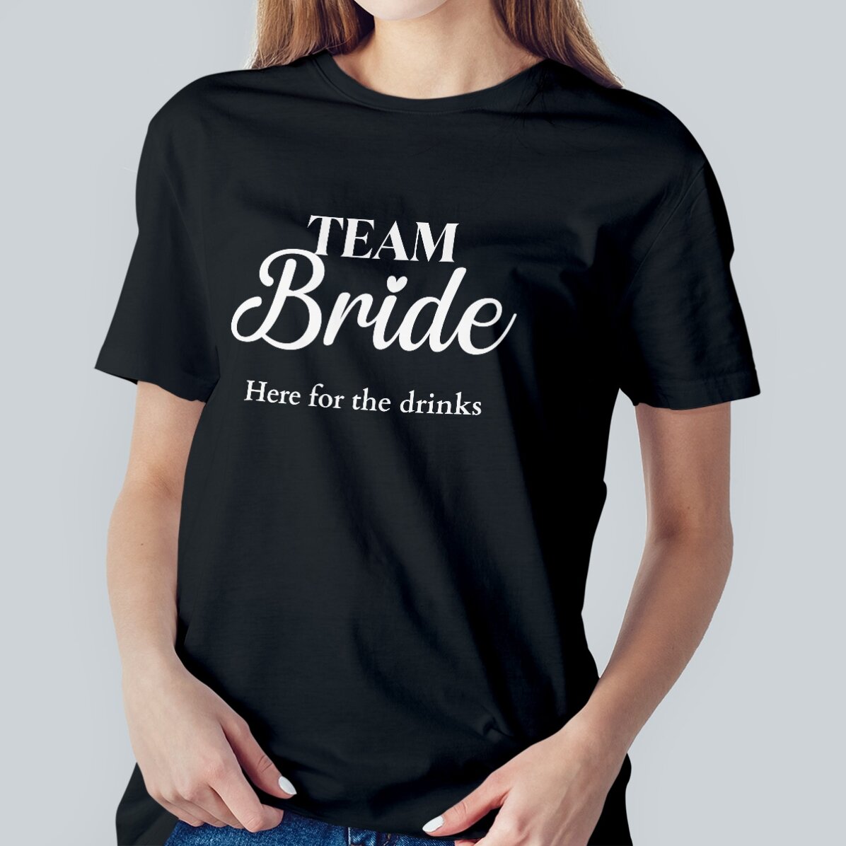 Personalisiertes Baumwoll-T-Shirt mit Aufdruck – Das Brautteam