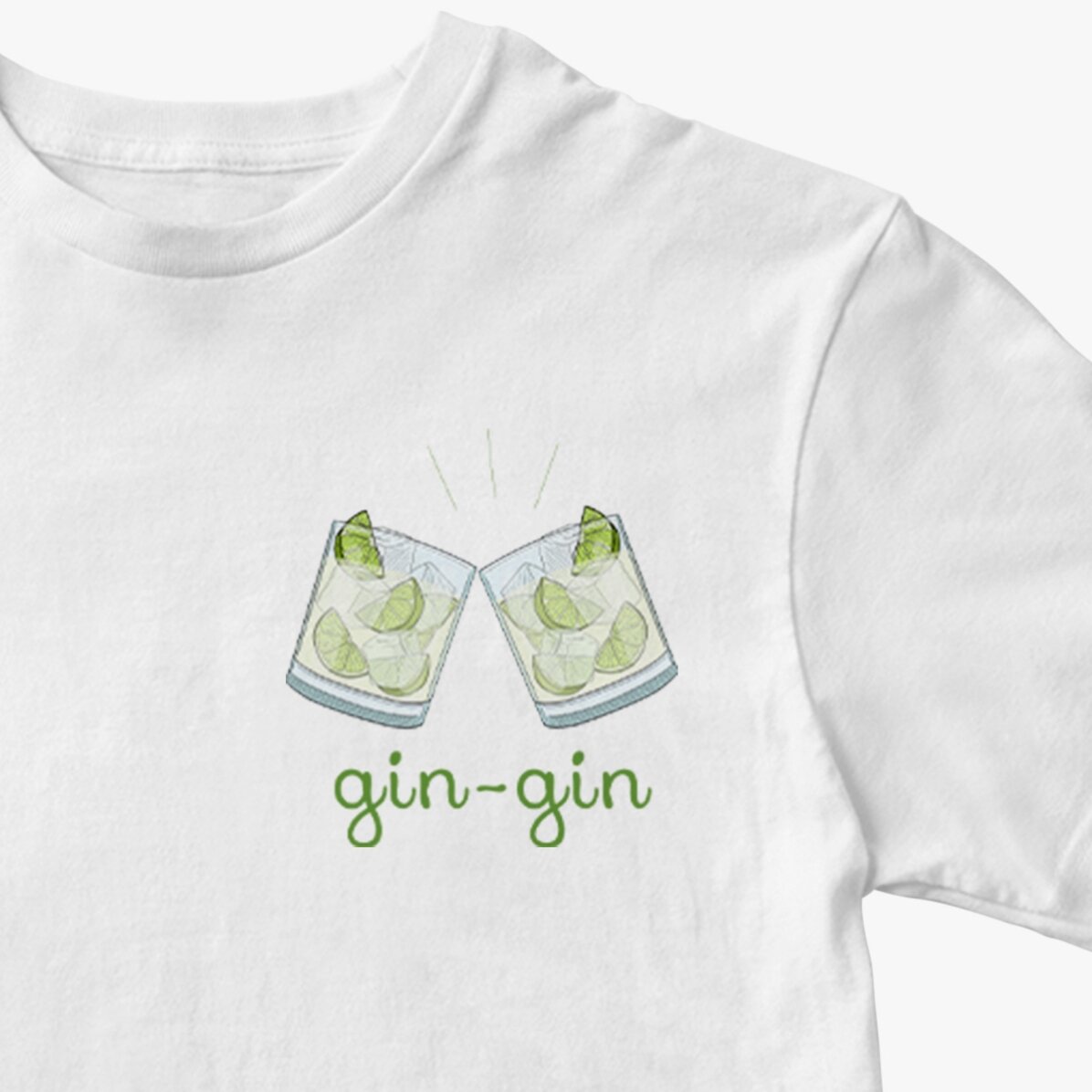 Personalisiertes Baumwoll-T-Shirt mit Aufdruck – Gin-gin