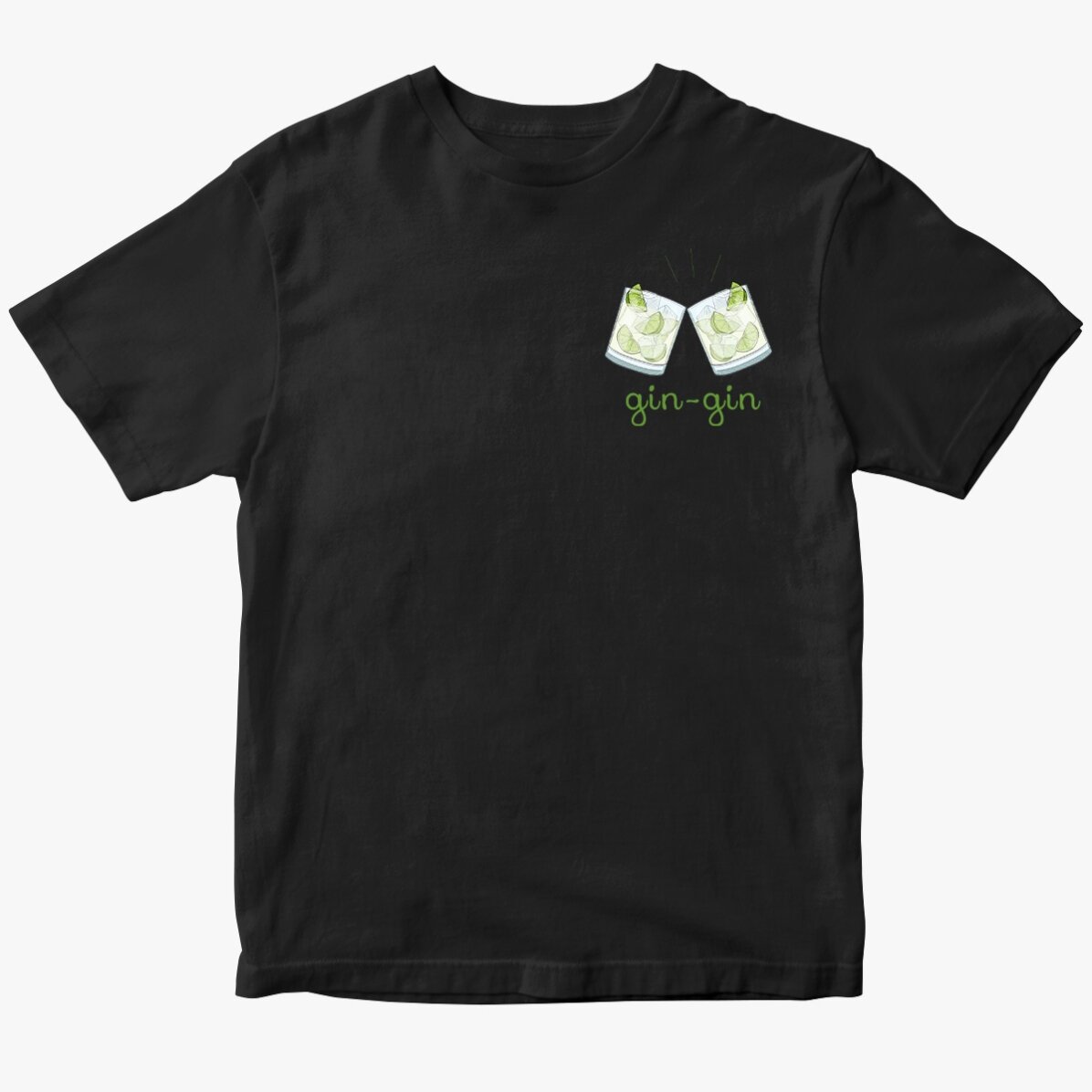 Personalisiertes Baumwoll-T-Shirt mit Aufdruck – Gin-gin
