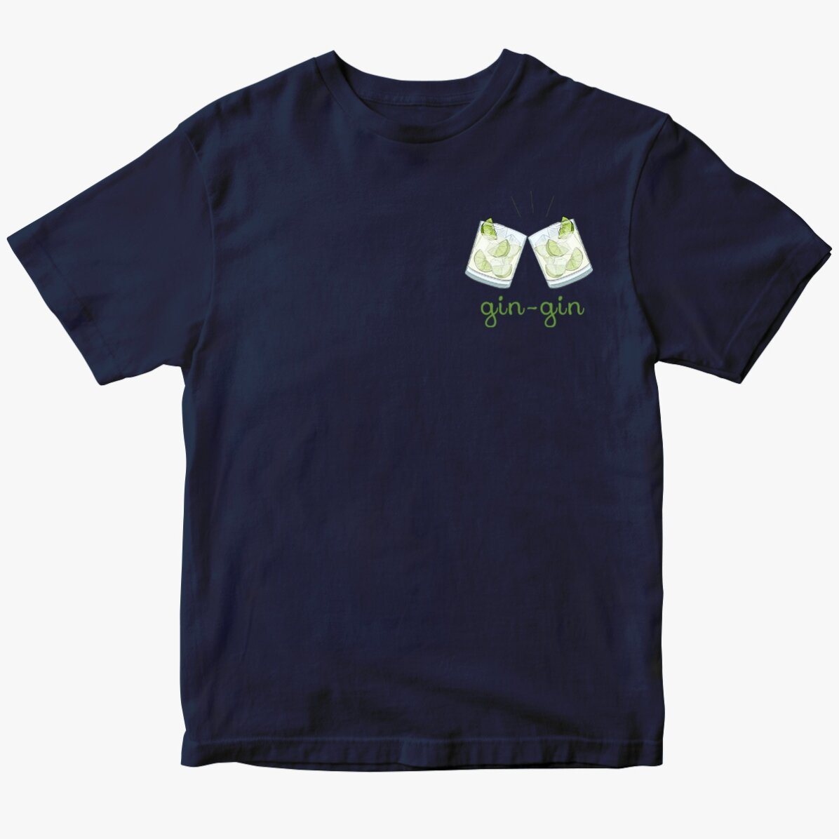 Personalisiertes Baumwoll-T-Shirt mit Aufdruck – Gin-gin