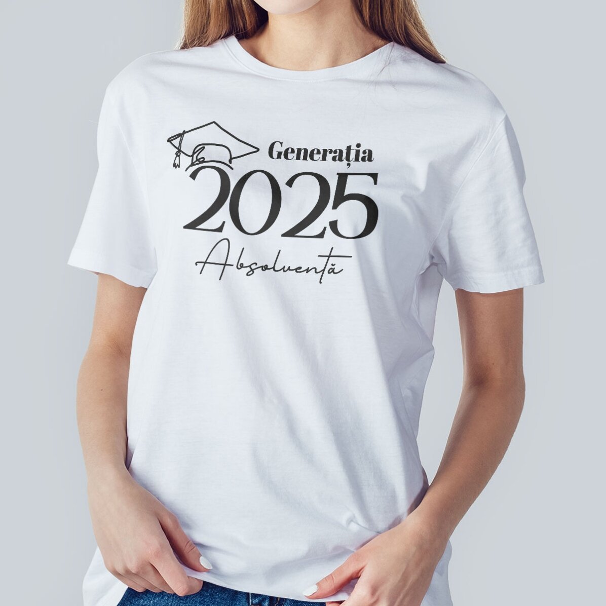 Personalisiertes Baumwoll-T-Shirt mit Aufdruck – Graduation