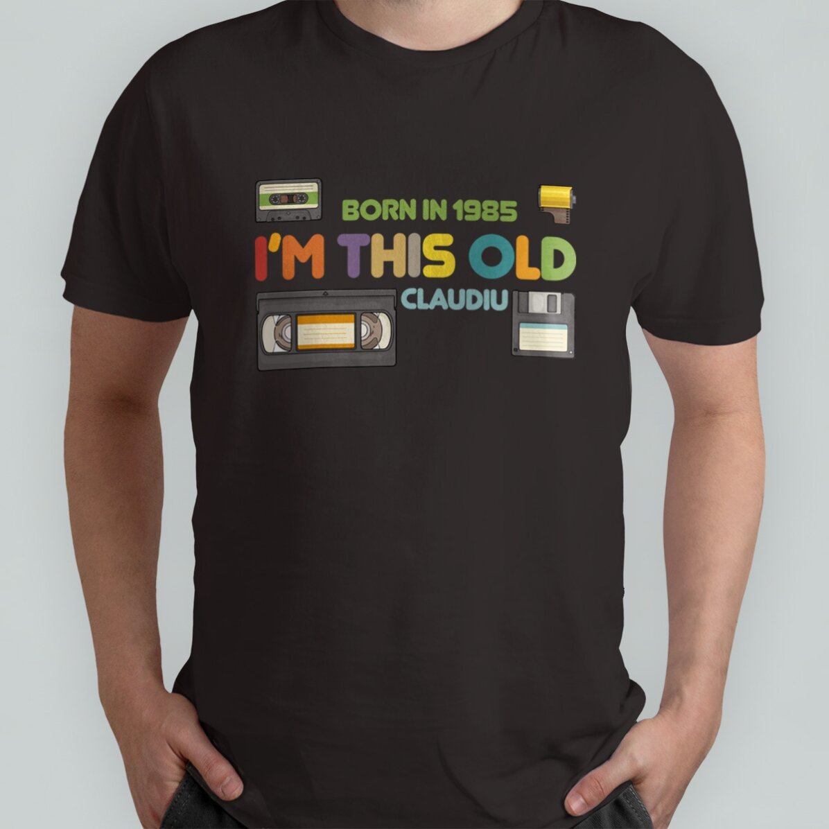 Personalisiertes Baumwoll-T-Shirt mit Aufdruck – „I