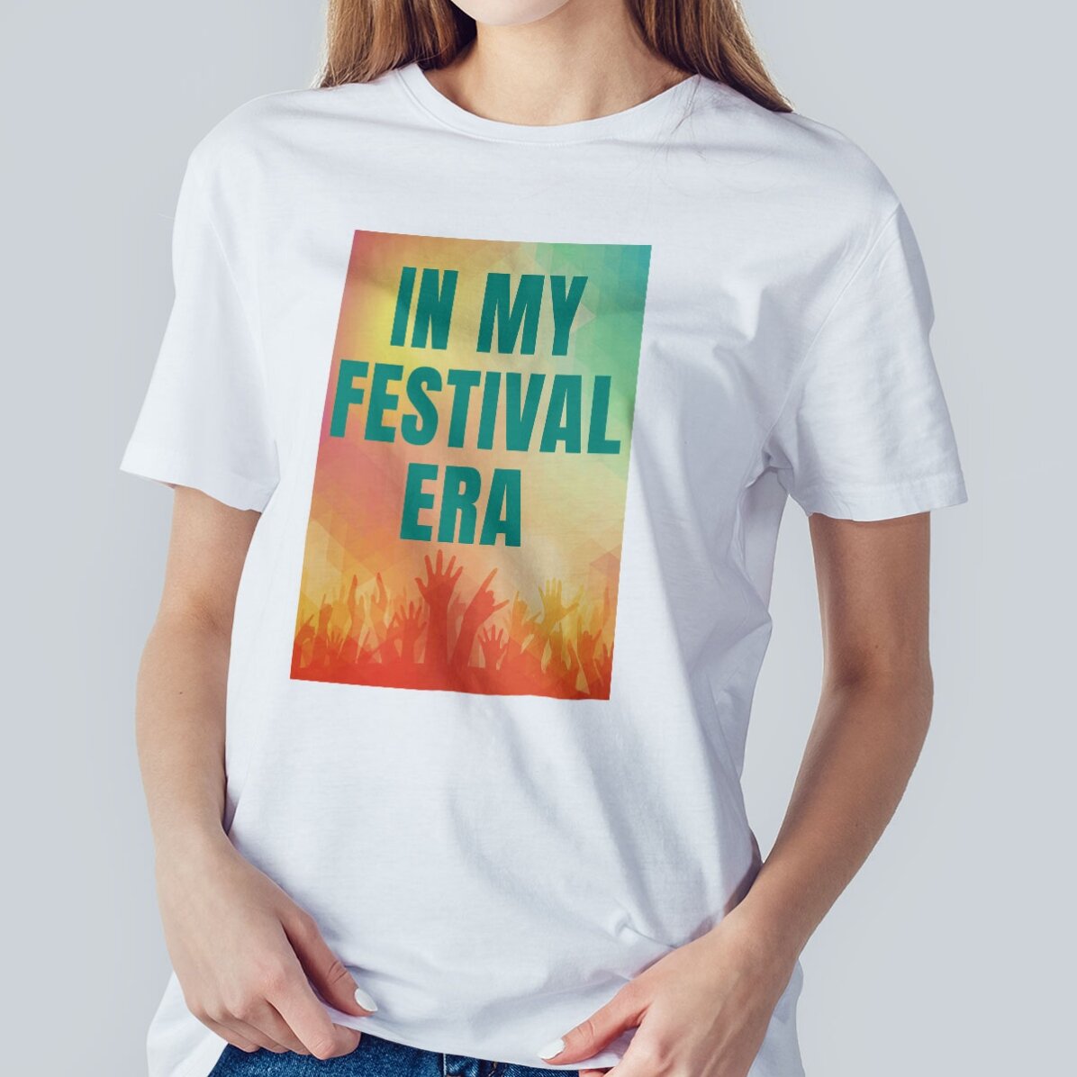 Personalisiertes Baumwoll-T-Shirt mit Aufdruck – In My Festival Era