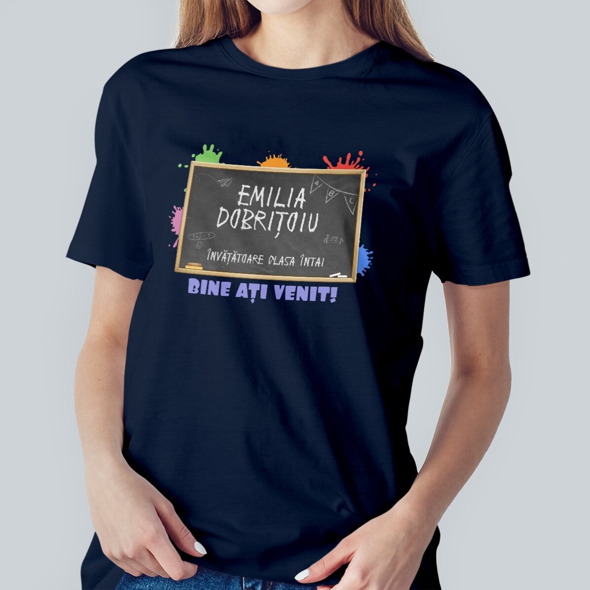 Personalisiertes Baumwoll-T-Shirt mit Aufdruck – Lehrerin