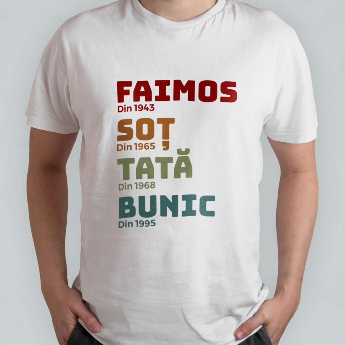 Personalisiertes Baumwoll-T-Shirt mit Aufdruck – Die Geschichte meines Großvaters
