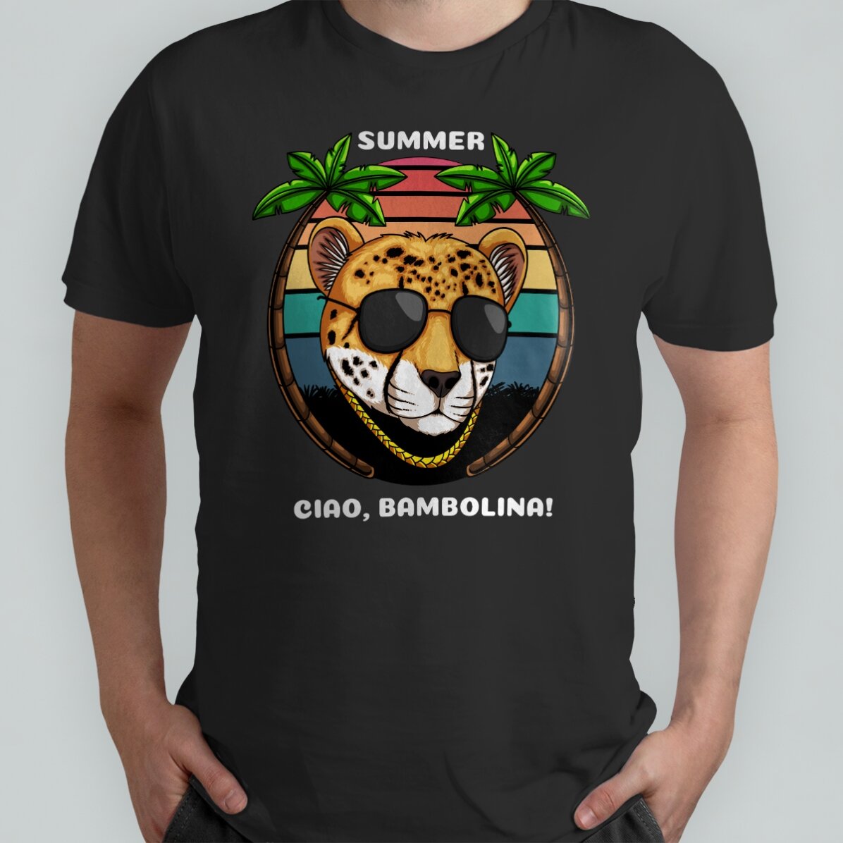 Customised cotton T-shirt with text - Jaguar style