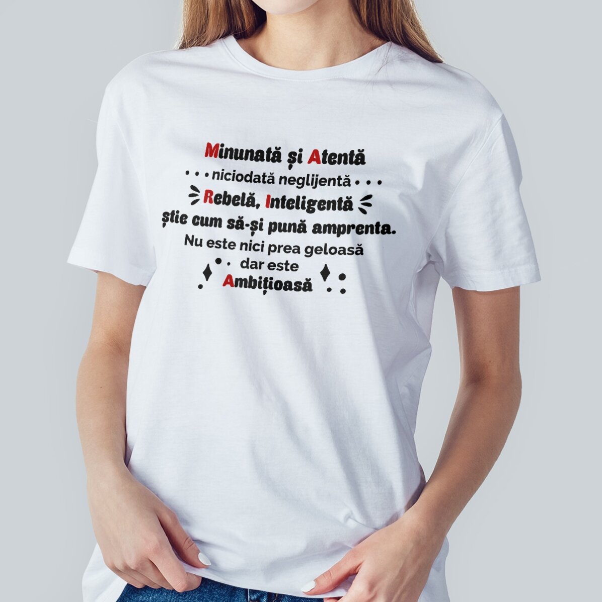 Personalisiertes Baumwoll-T-Shirt mit Aufdruck – M.A.R.I.A.
