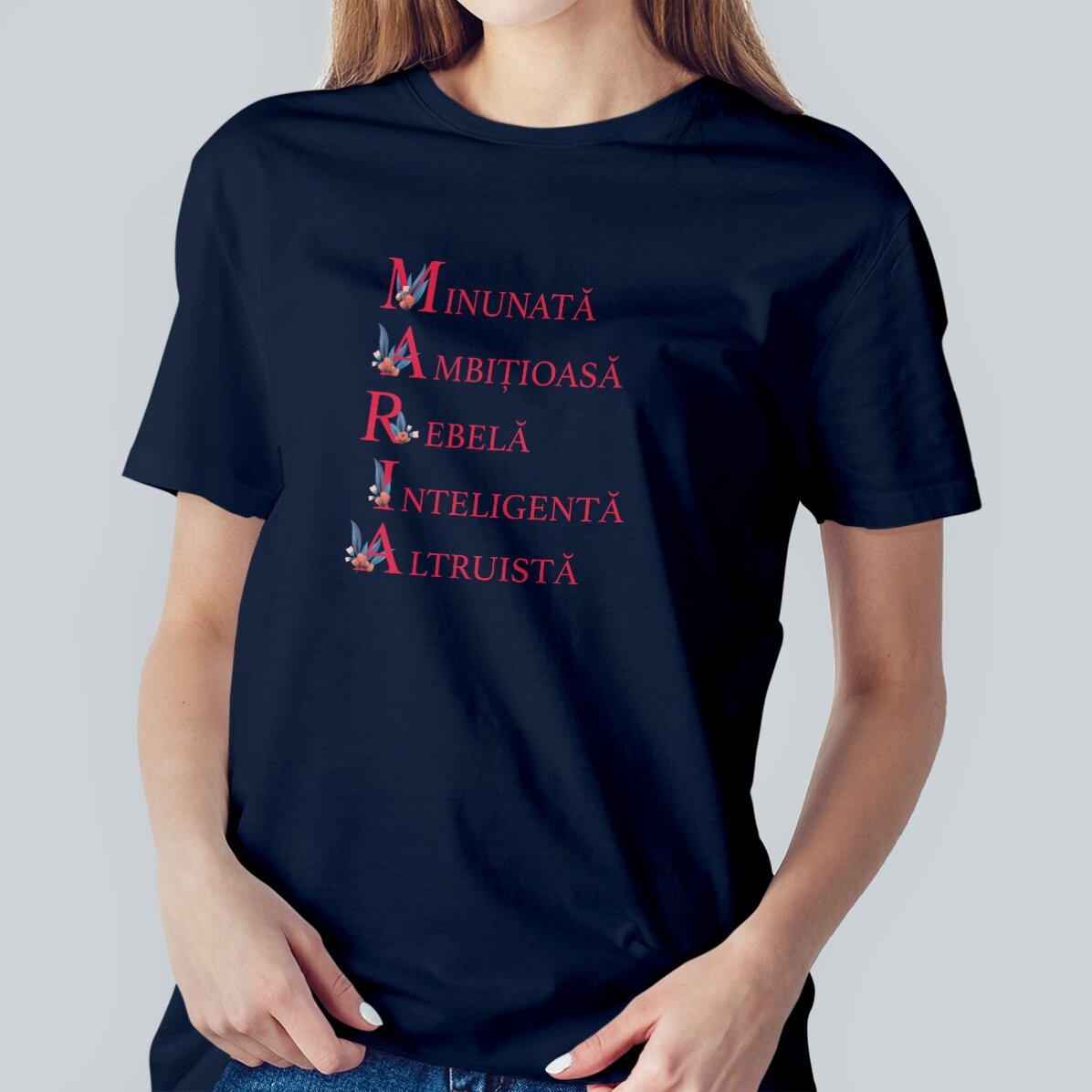 Personalisiertes Baumwoll-T-Shirt mit Aufdruck – Maria