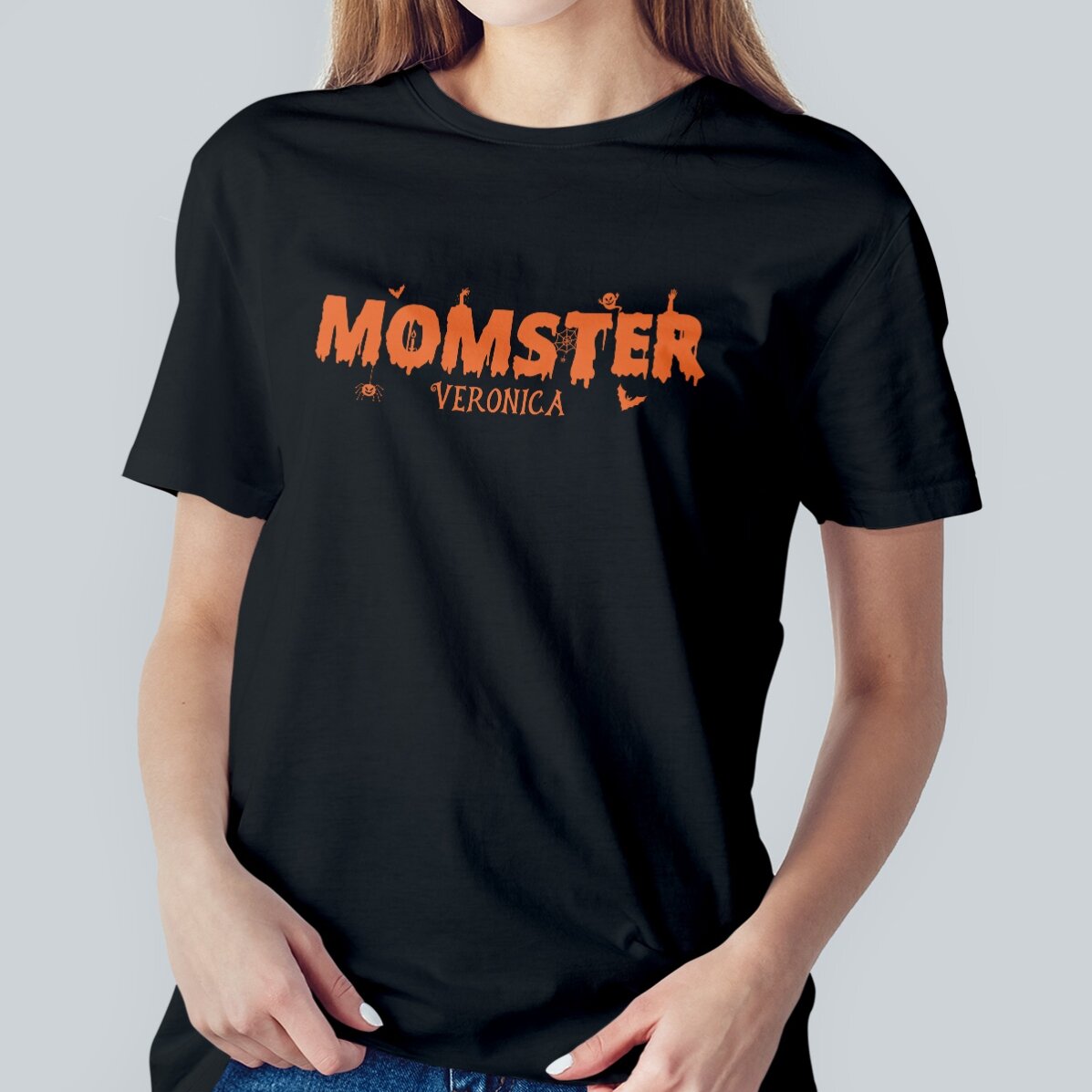 Personalisiertes Baumwoll-T-Shirt mit Aufdruck – Momster
