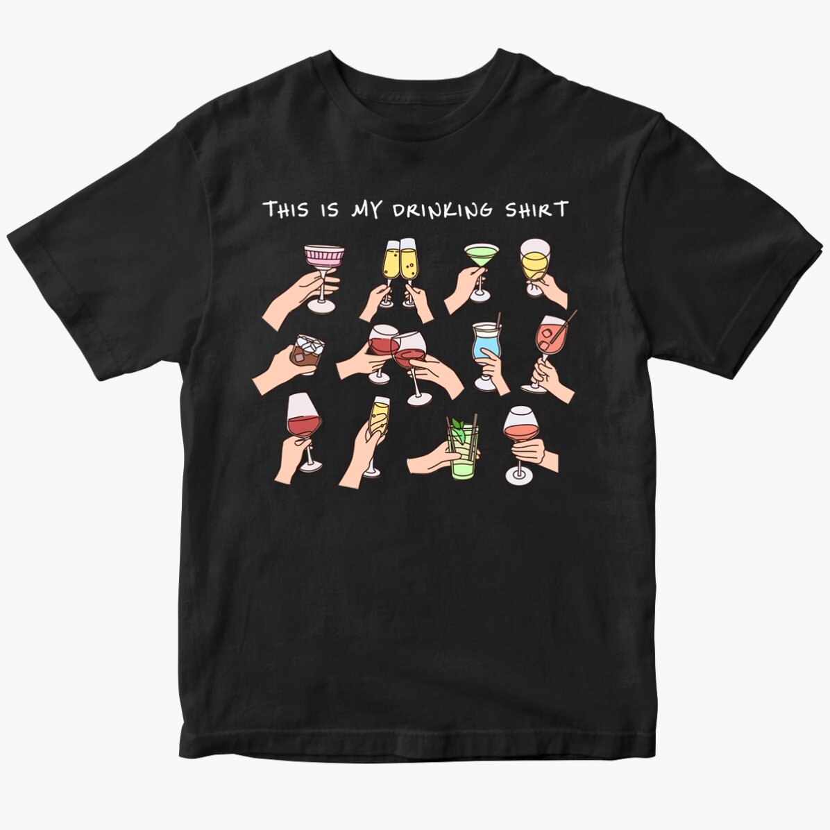 Personalisiertes Baumwoll-T-Shirt mit Aufdruck – My drinking shirt