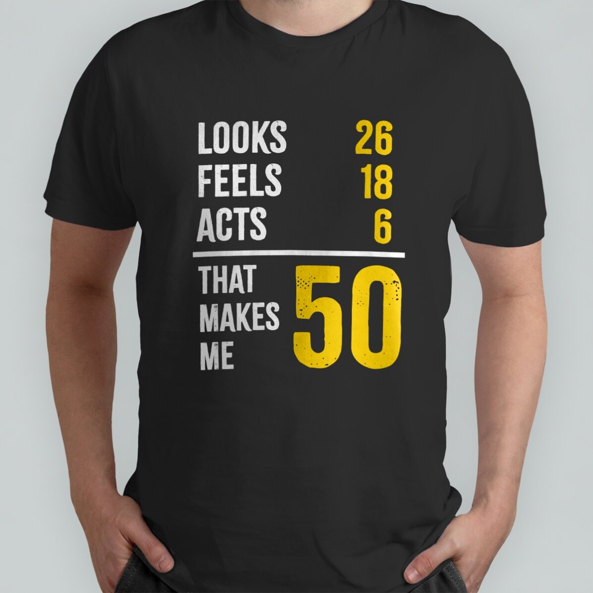 Personalisiertes Baumwoll-T-Shirt mit Zahlen – My real age