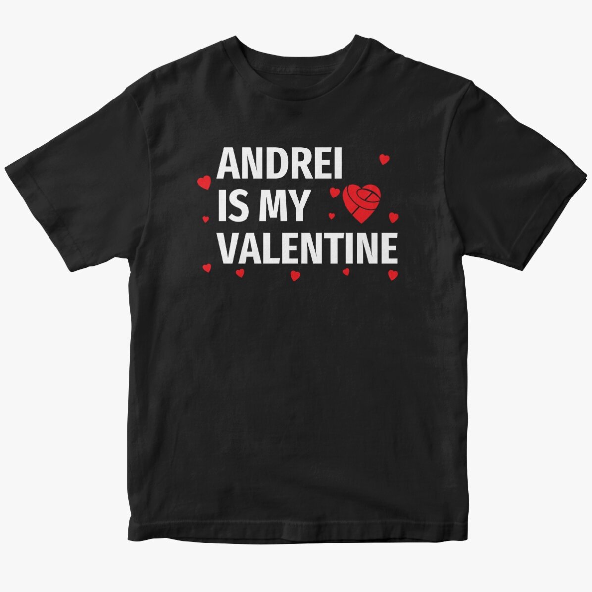 Personalisiertes Baumwoll-T-Shirt mit Aufdruck – My Valentine