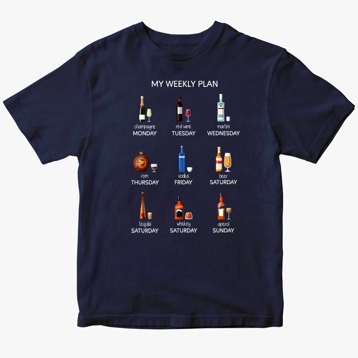 Custom cotton T-shirt with text - My weekly plan