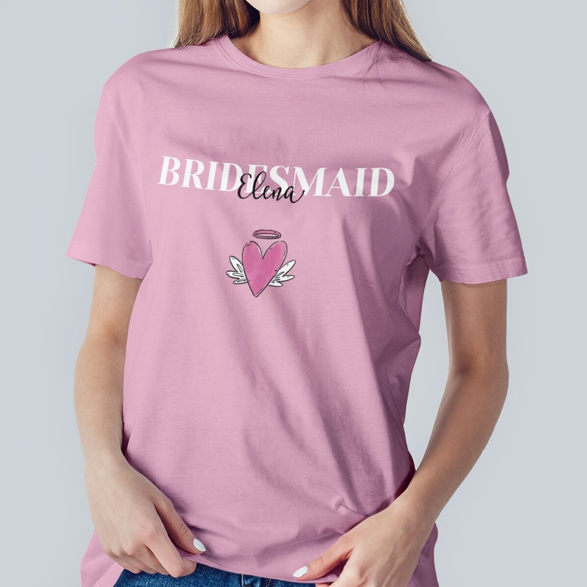 Custom cotton T-shirt with text - Wedding