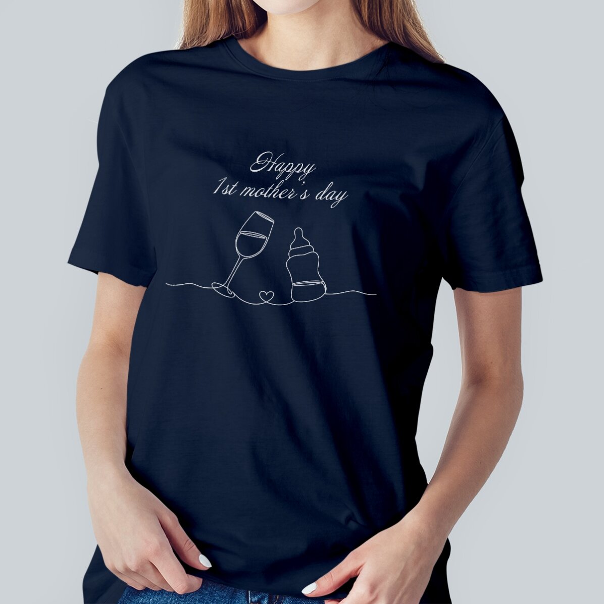 Personalisiertes Baumwoll-T-Shirt mit Aufdruck für werdende Mütter