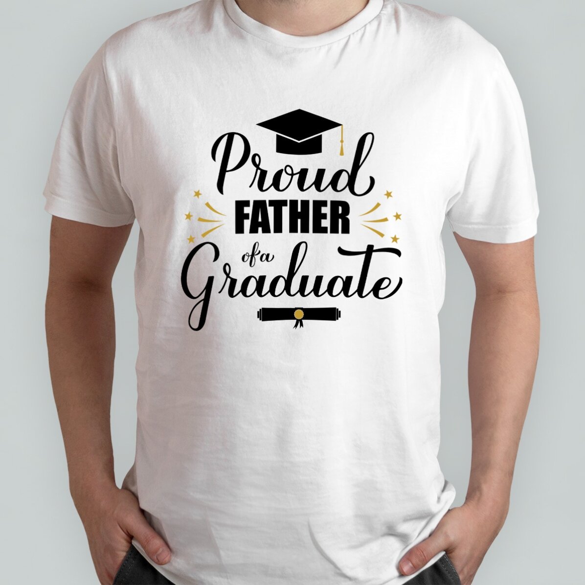 Personalisiertes Baumwoll-T-Shirt mit Aufdruck – Proud