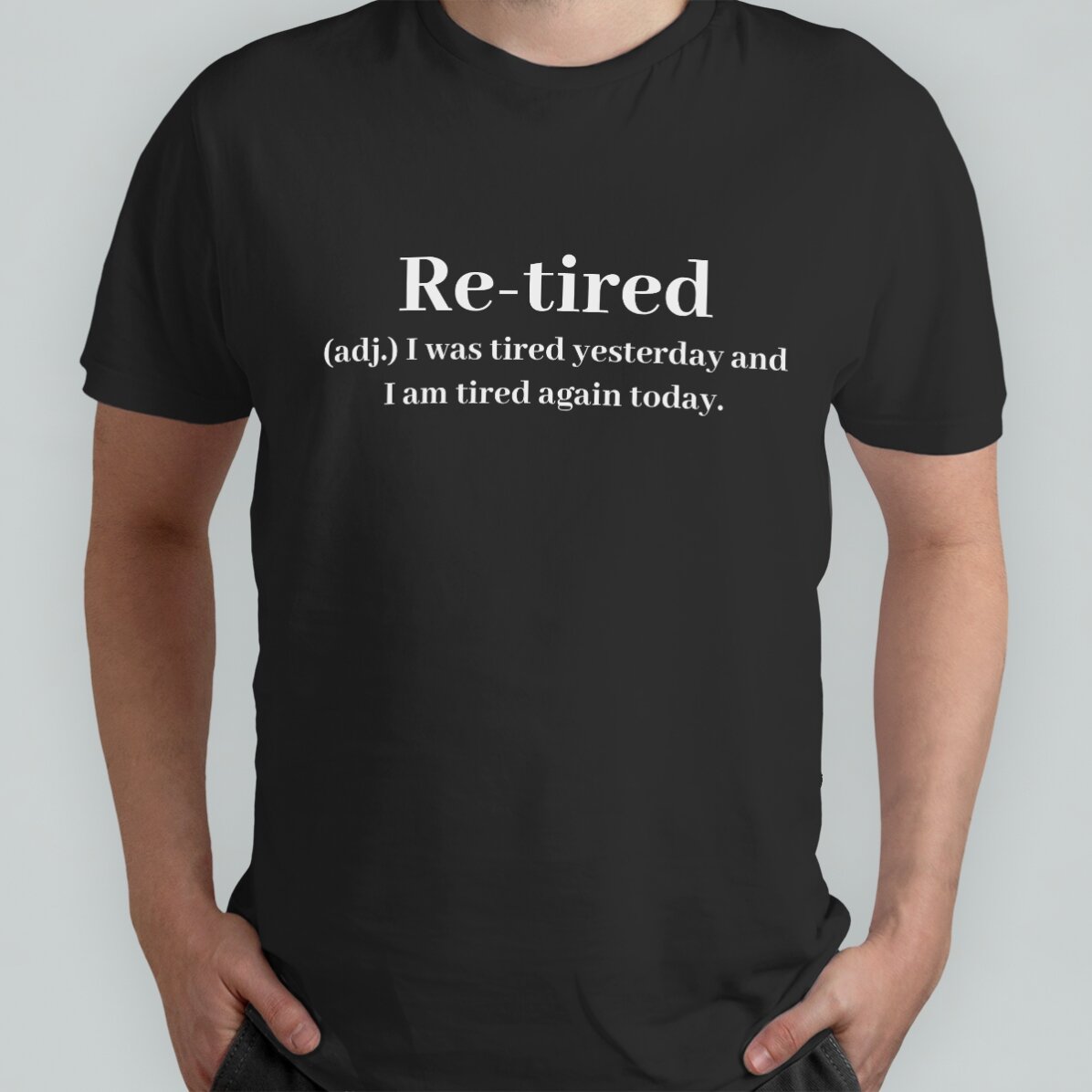 Personalisiertes Baumwoll-T-Shirt mit Aufdruck – Re-tired