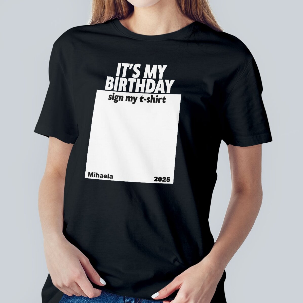 Custom cotton T-shirt with text - Sign my shirt