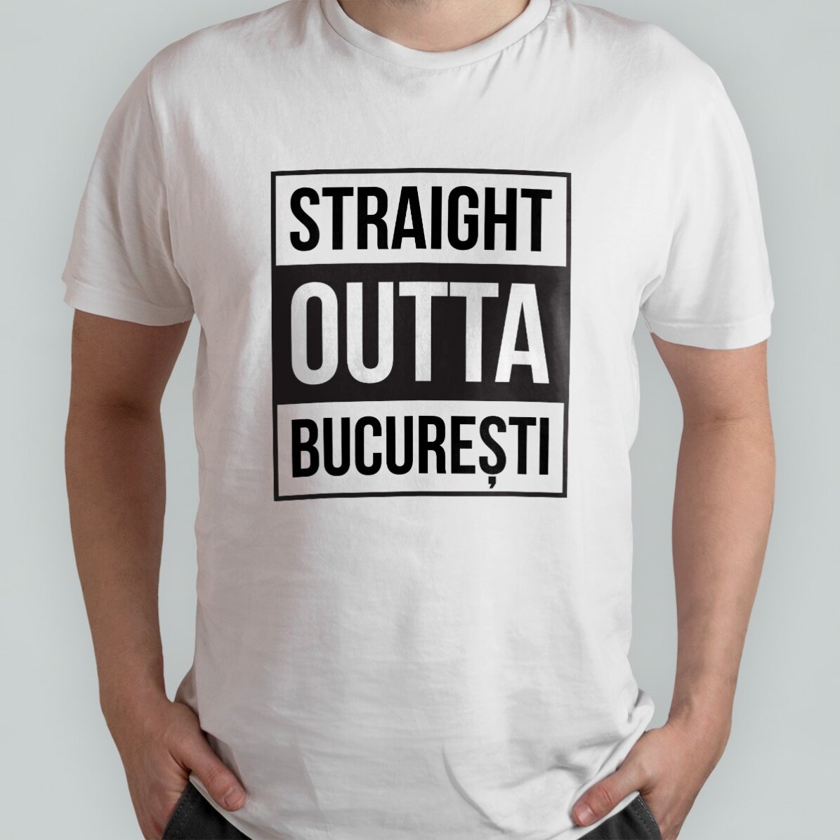 Personalisiertes Baumwoll-T-Shirt mit Aufdruck – Straight outta