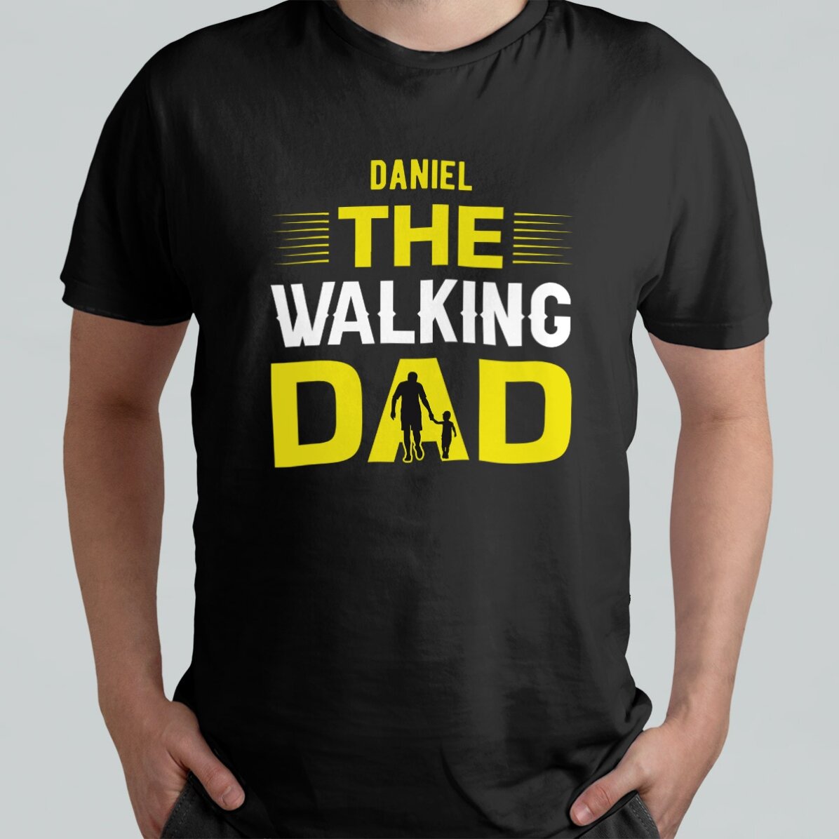 Personalisiertes Baumwoll-T-Shirt mit Aufdruck – The Walking Dad