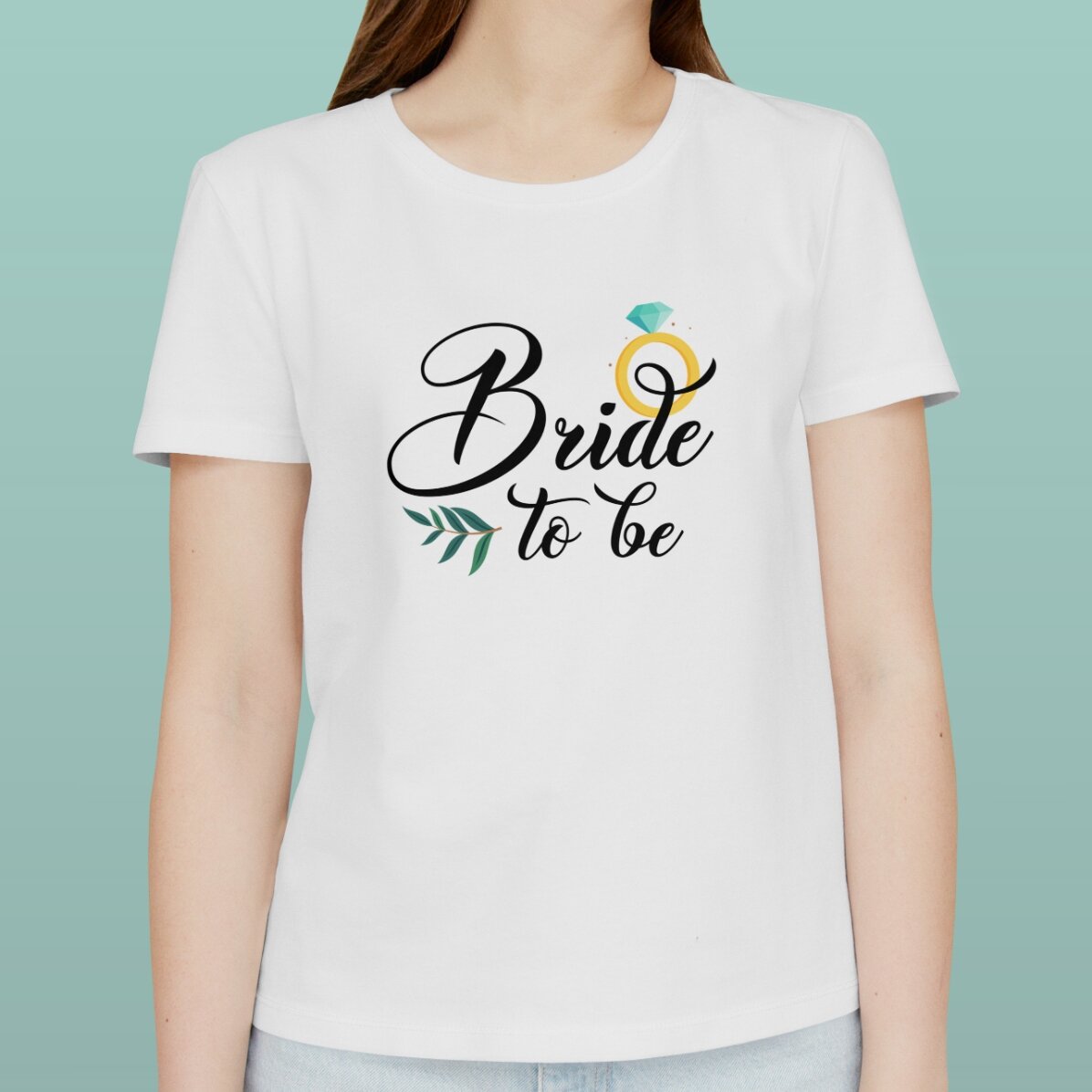 Personalisiertes Baumwoll-T-Shirt für die zukünftige Braut