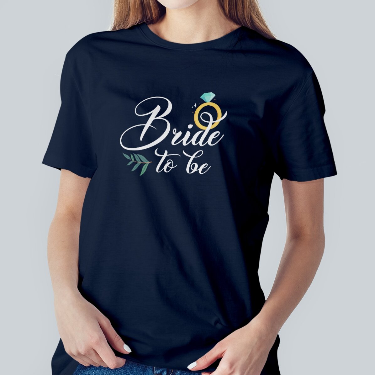 Personalisiertes Baumwoll-T-Shirt für die zukünftige Braut