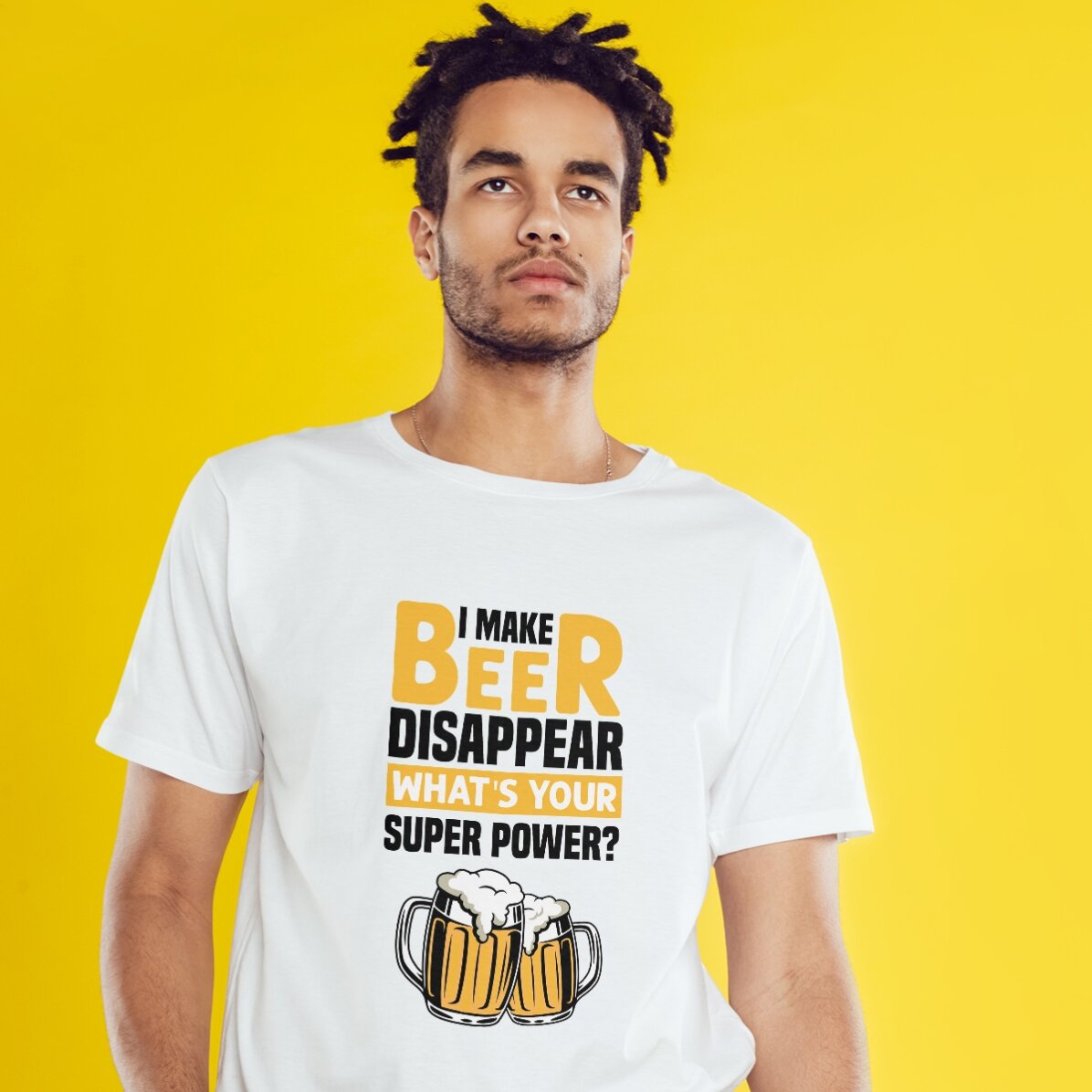 Personalisiertes Baumwoll-T-Shirt mit Aufdruck – Beer