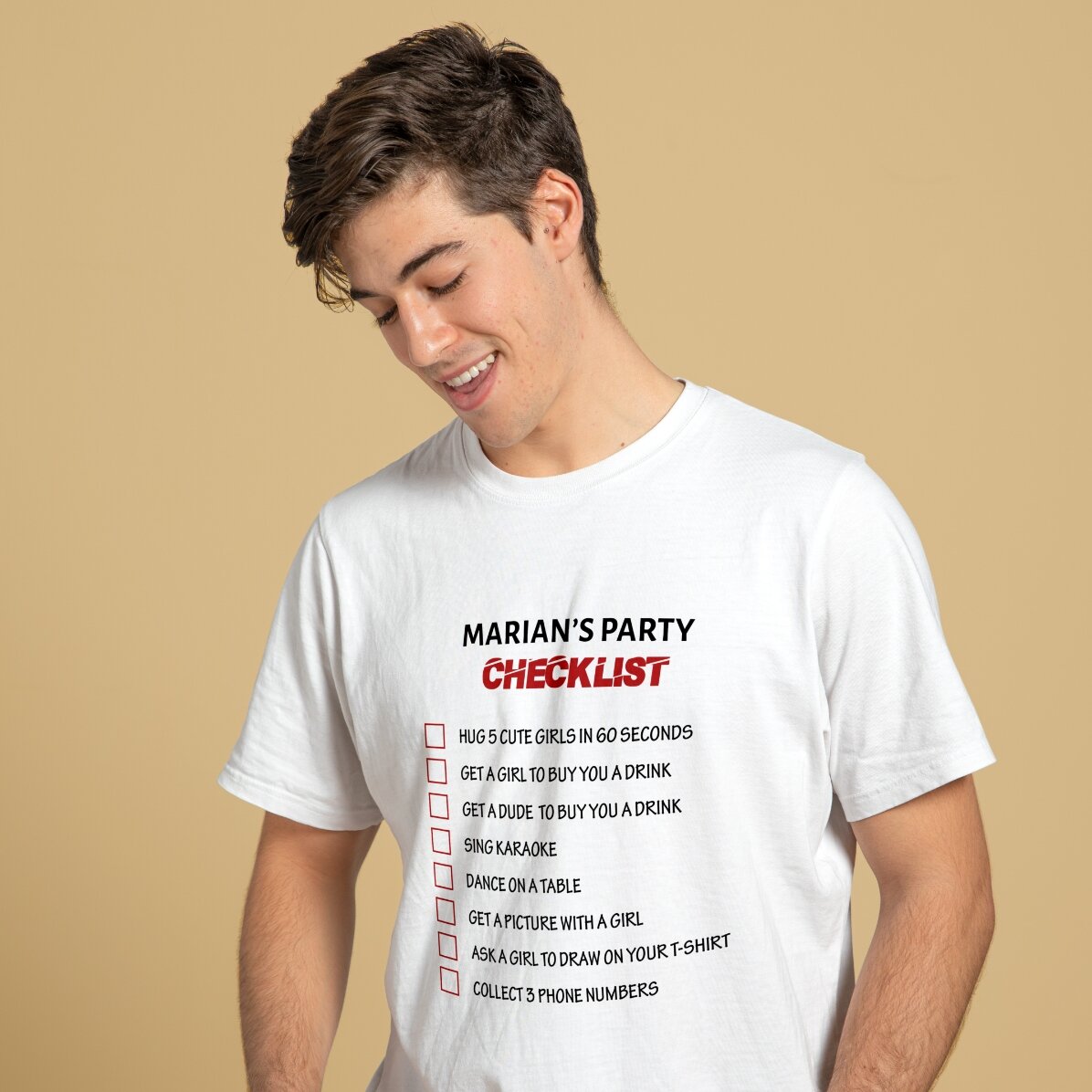 Personalisiertes T-Shirt mit Aufdruck – Checklist