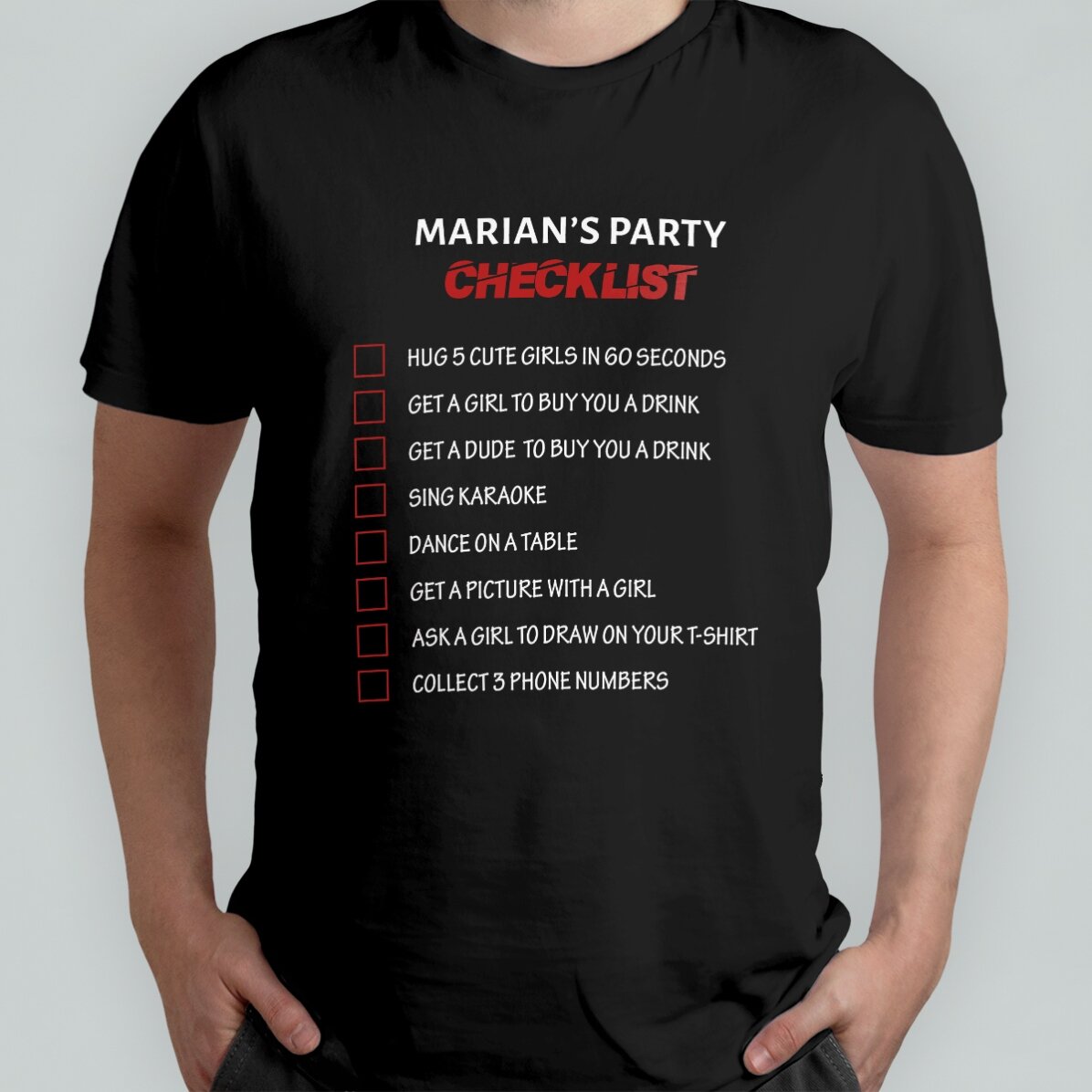 Personalisiertes T-Shirt mit Aufdruck – Checklist