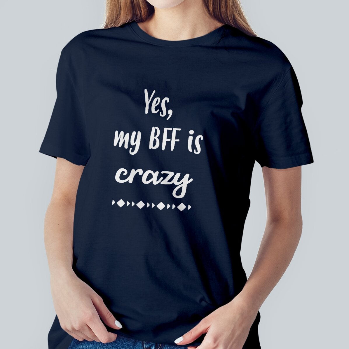 Personalisiertes T-Shirt mit Aufdruck – Crazy BFF