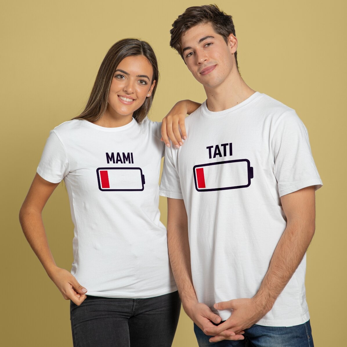 Personalisiertes T-Shirt mit Aufdruck – „Low battery“