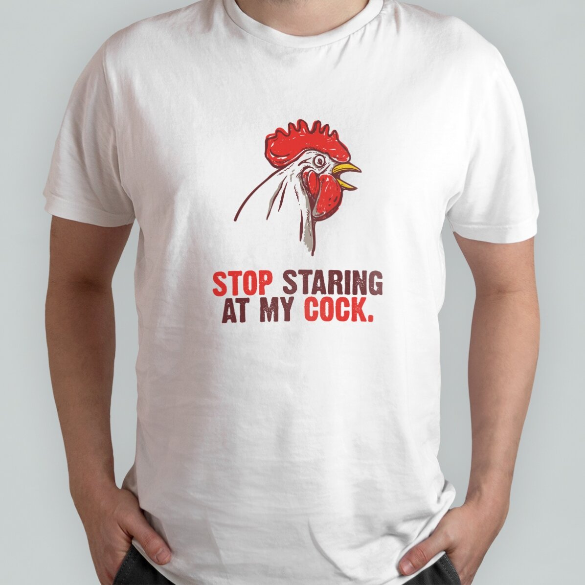 Personalisiertes T-Shirt mit Aufdruck – „Stop staring“