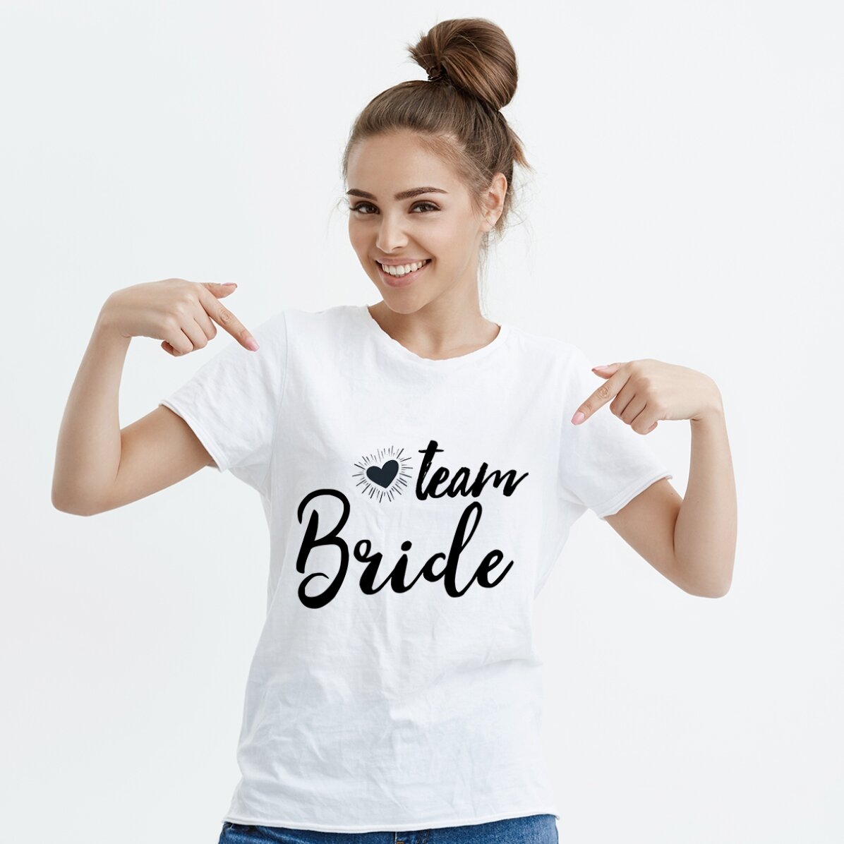 Personalisiertes T-Shirt mit Aufdruck – Team Bride