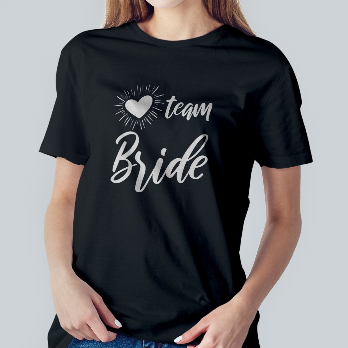 Personalisiertes T-Shirt mit Aufdruck – Team Bride