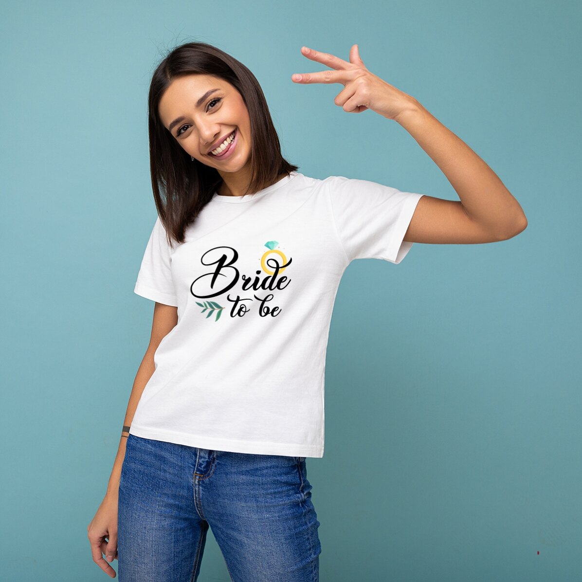 Personalisiertes Baumwoll-T-Shirt für die zukünftige Braut